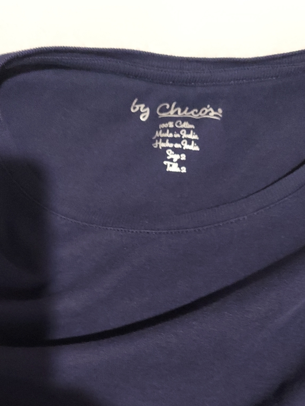 Chico's Navy Crewneck Cotton Top